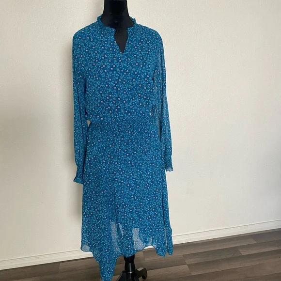 Time and Tru Blue A-line Long Sleeve Dress - Picture 5 of 12